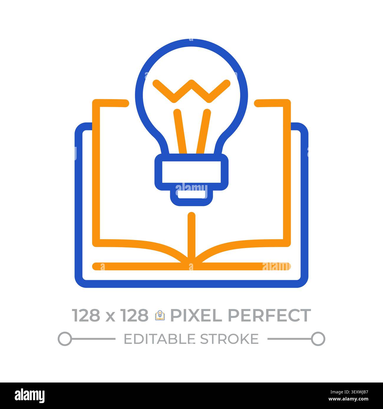 Knowledge pixel perfect two color line icon Stock Vector
