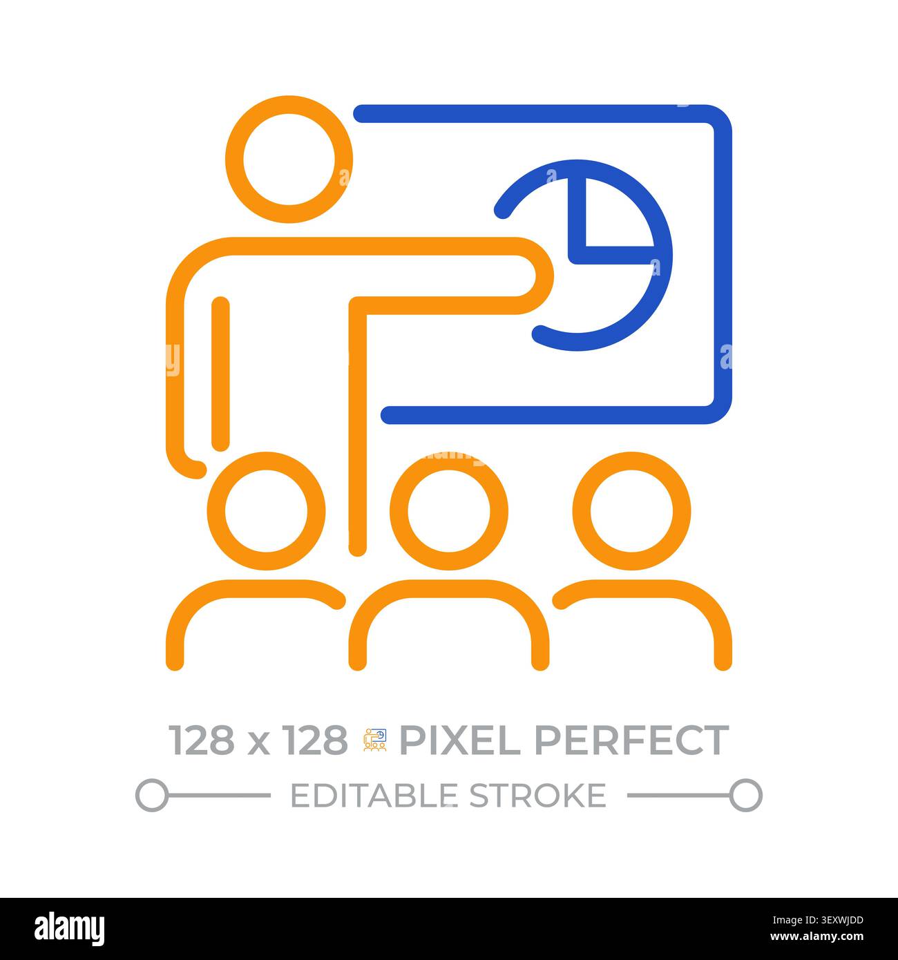 Presentation pixel perfect two color line icon Stock Vector