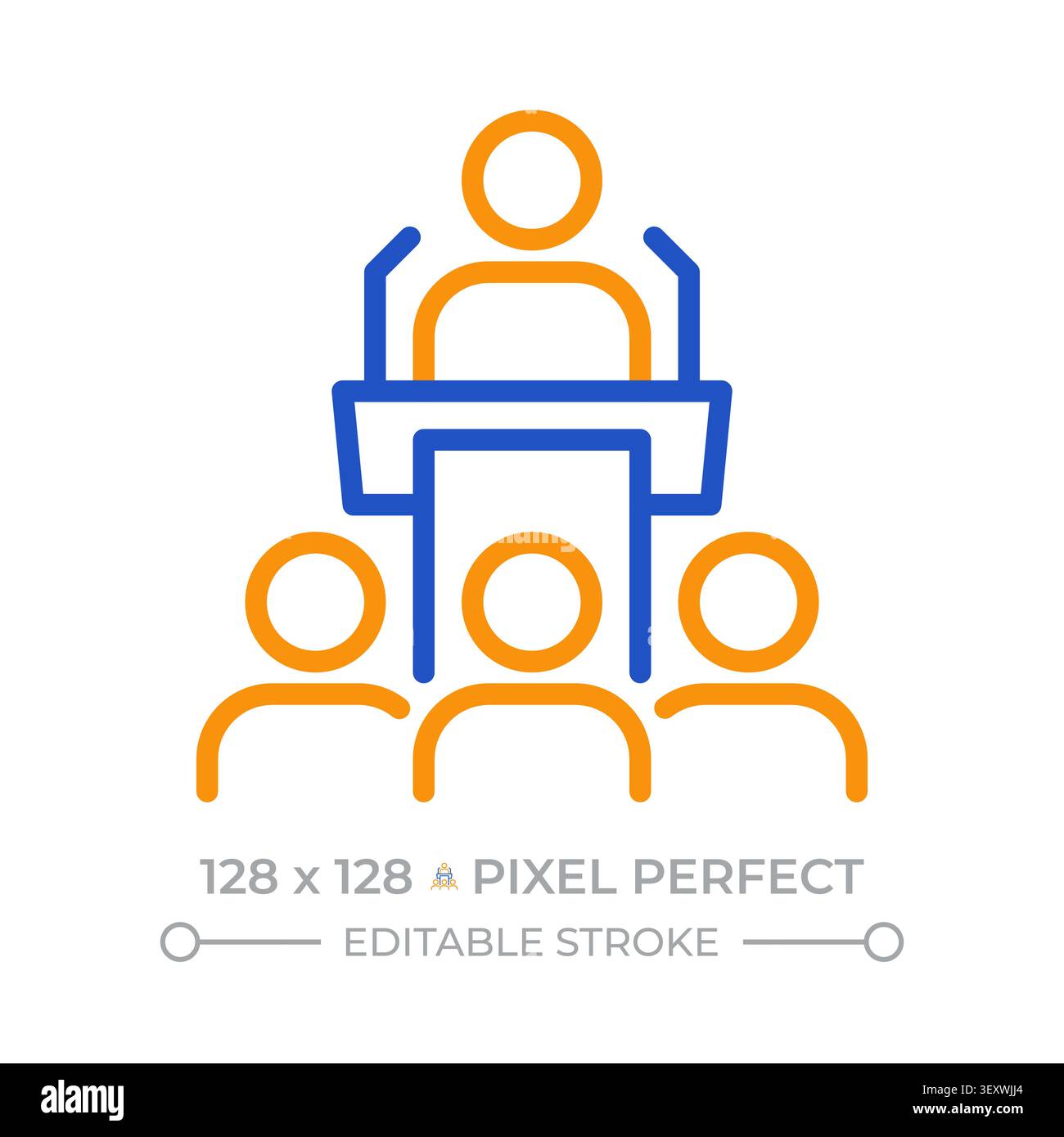 Speaker performance pixel perfect two color line icon Stock Vector