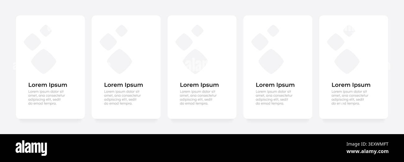 Industrial feature cards layout template Stock Vector