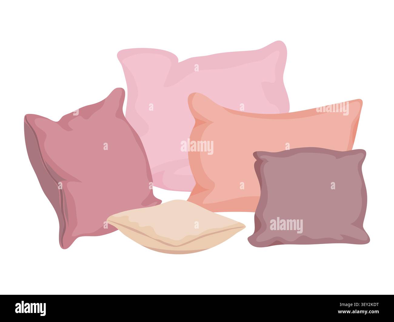 Pillows vector hand drawn illustration. Bed sleep cushions Stock Vector
