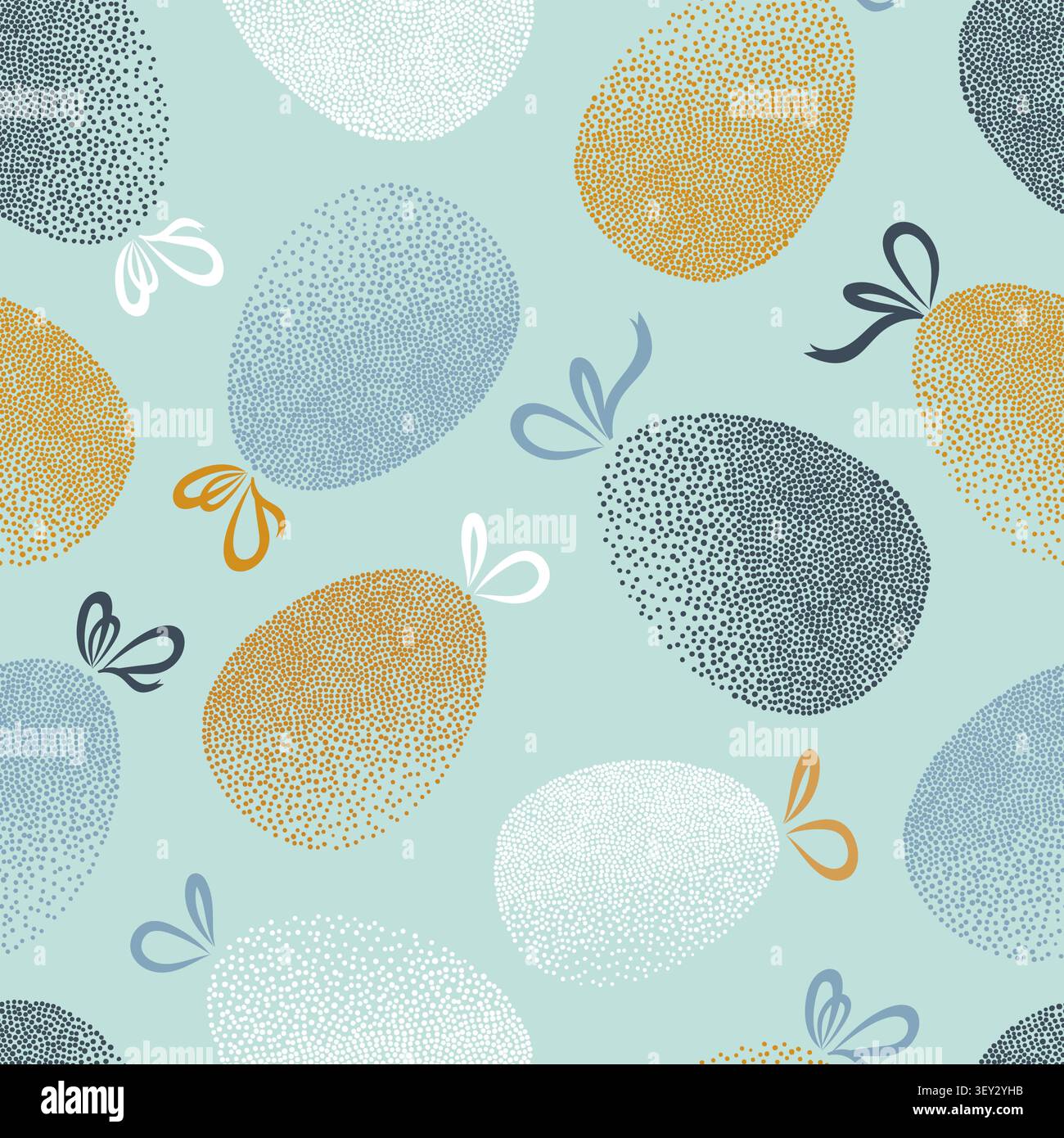 Seamless Easter eggs pattern. Hand drawn vector illustration Stock Vector