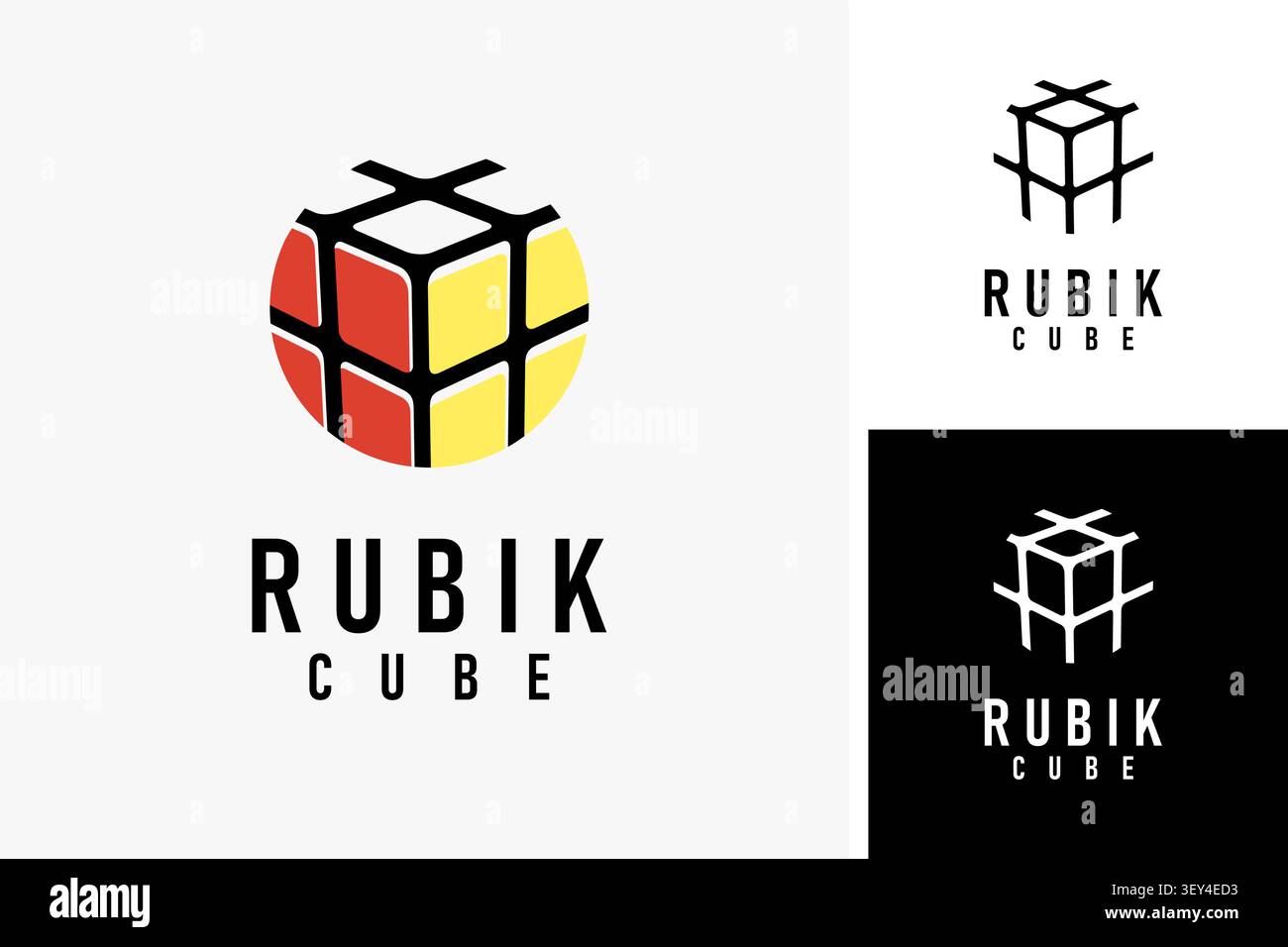 Rubik cube logo symbol icon design Stock Vector