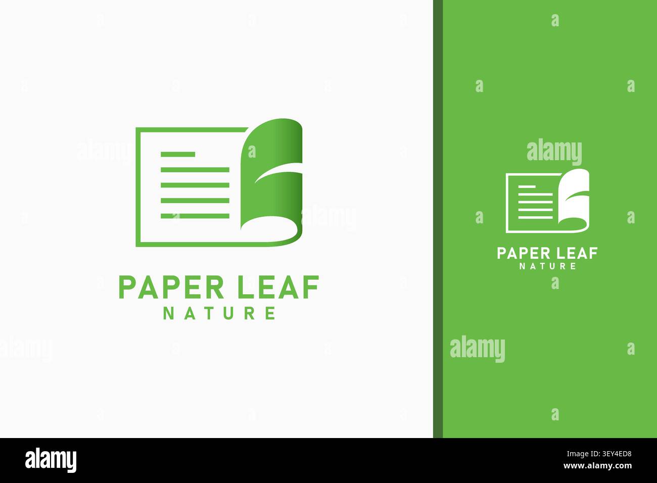 Leaf paper logo symbol icon design Stock Vector