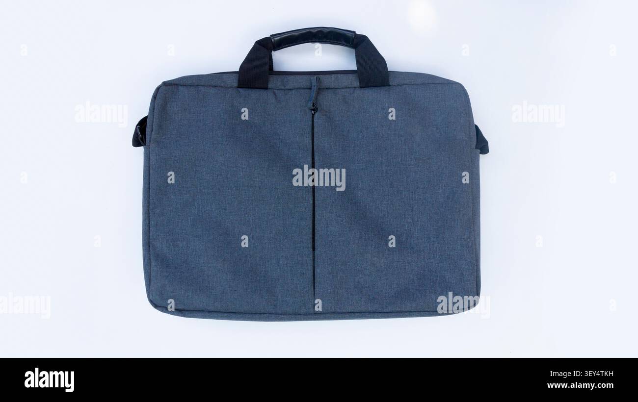 Gray Laptop Bag Isolated on White Background Stock Photo