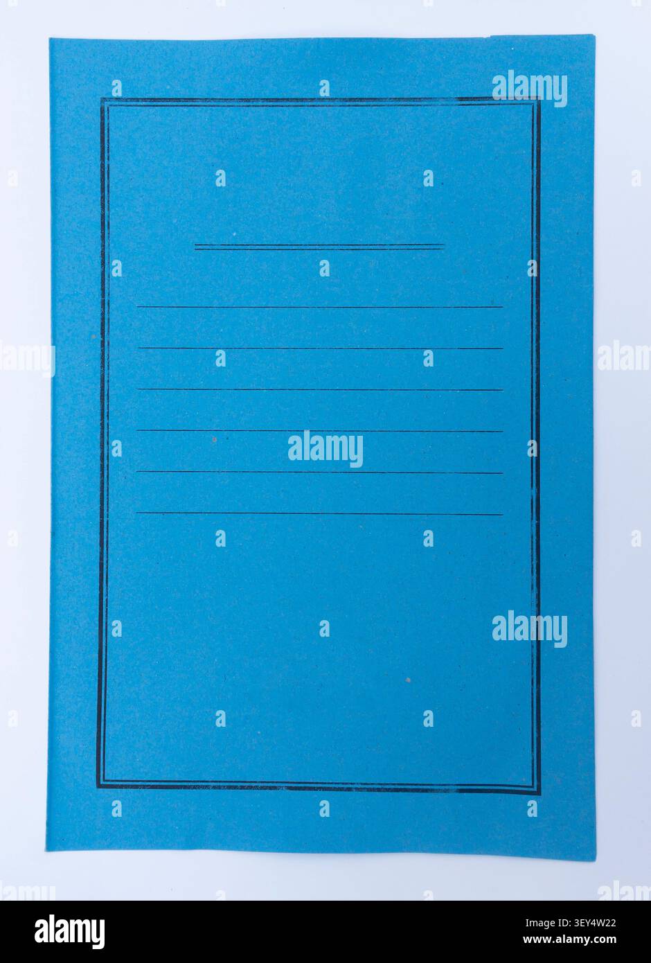 Blue File Folder Cover Isolated on White Background Stock Photo