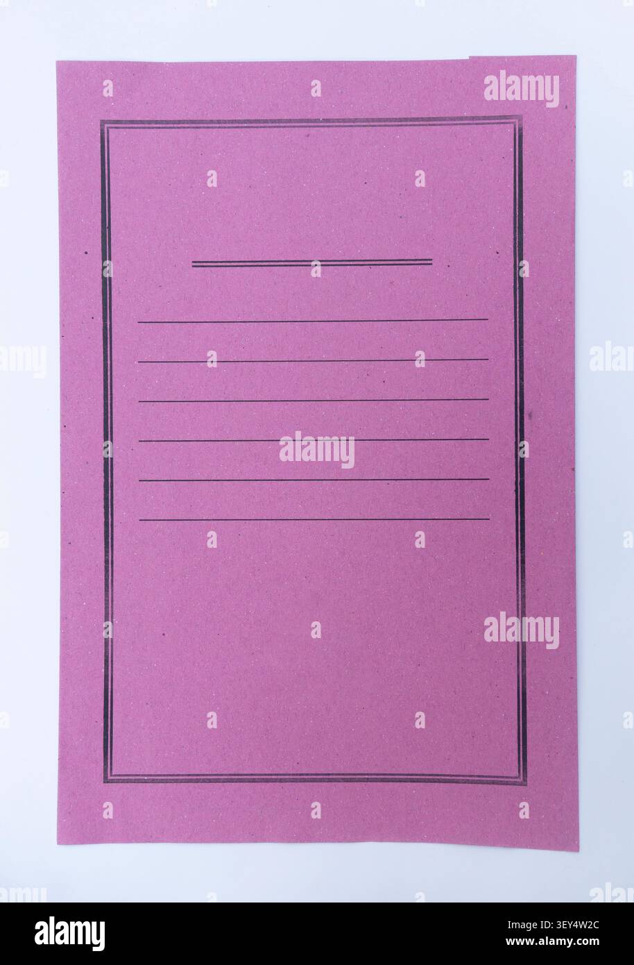 Pink File Folder Cover Isolated on White Background Stock Photo