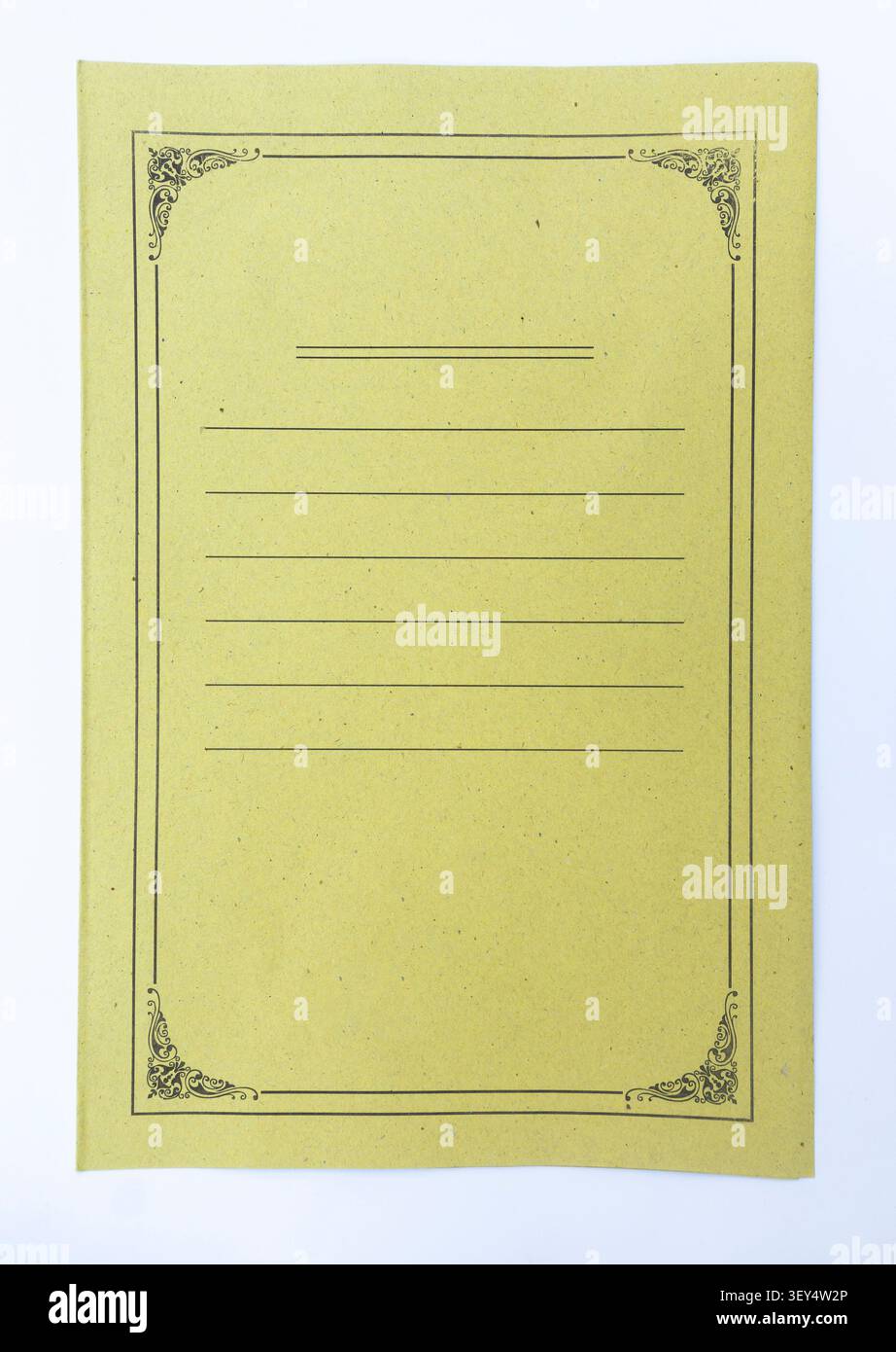 Yellow File Folder Cover Isolated on White Background Stock Photo