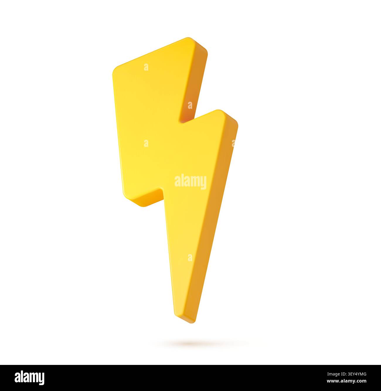 Yellow lightning, 3D thunder bolt or energy flash Stock Vector