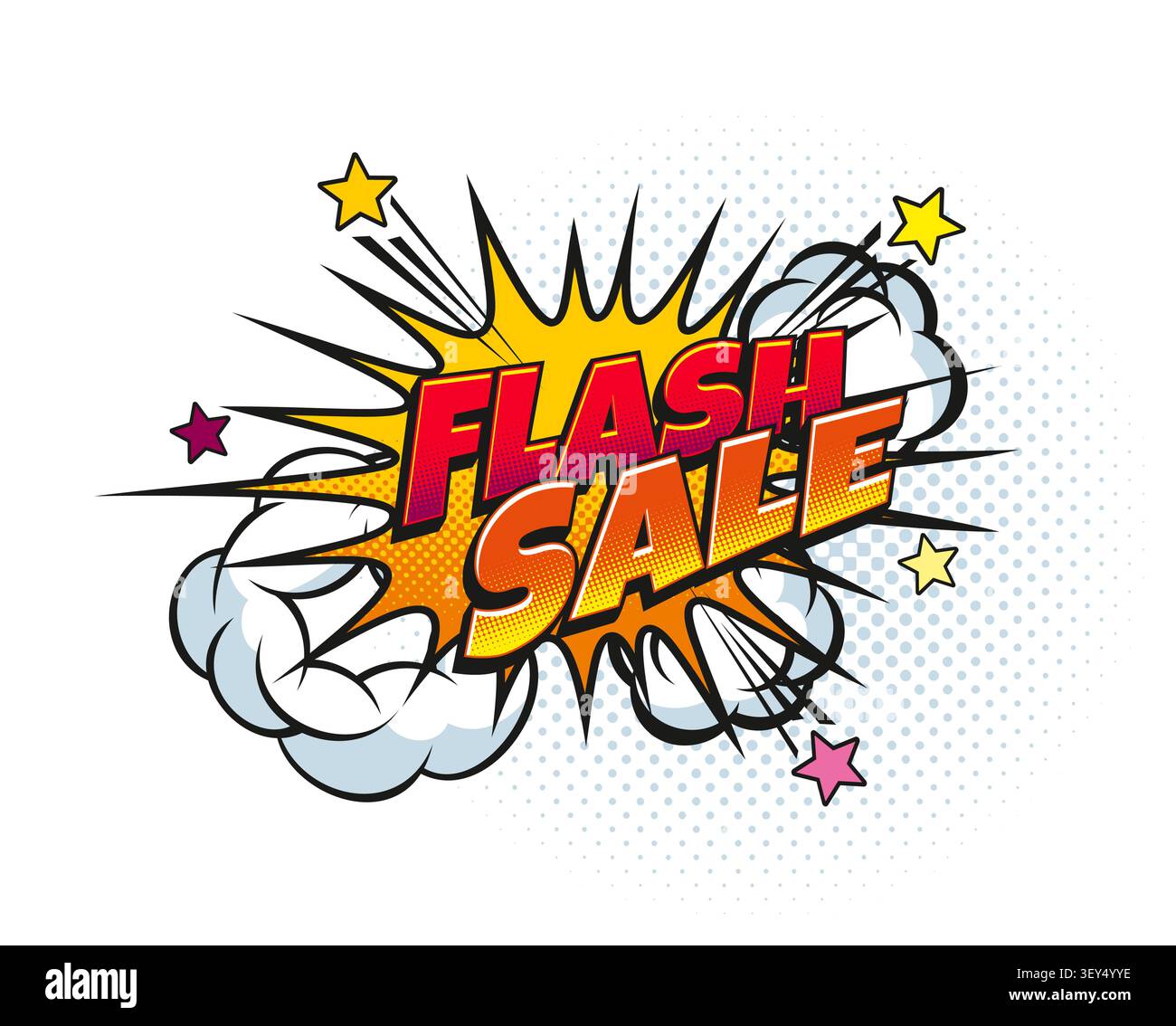 Flash sale cartoon pop art comic speech bubble Stock Vector