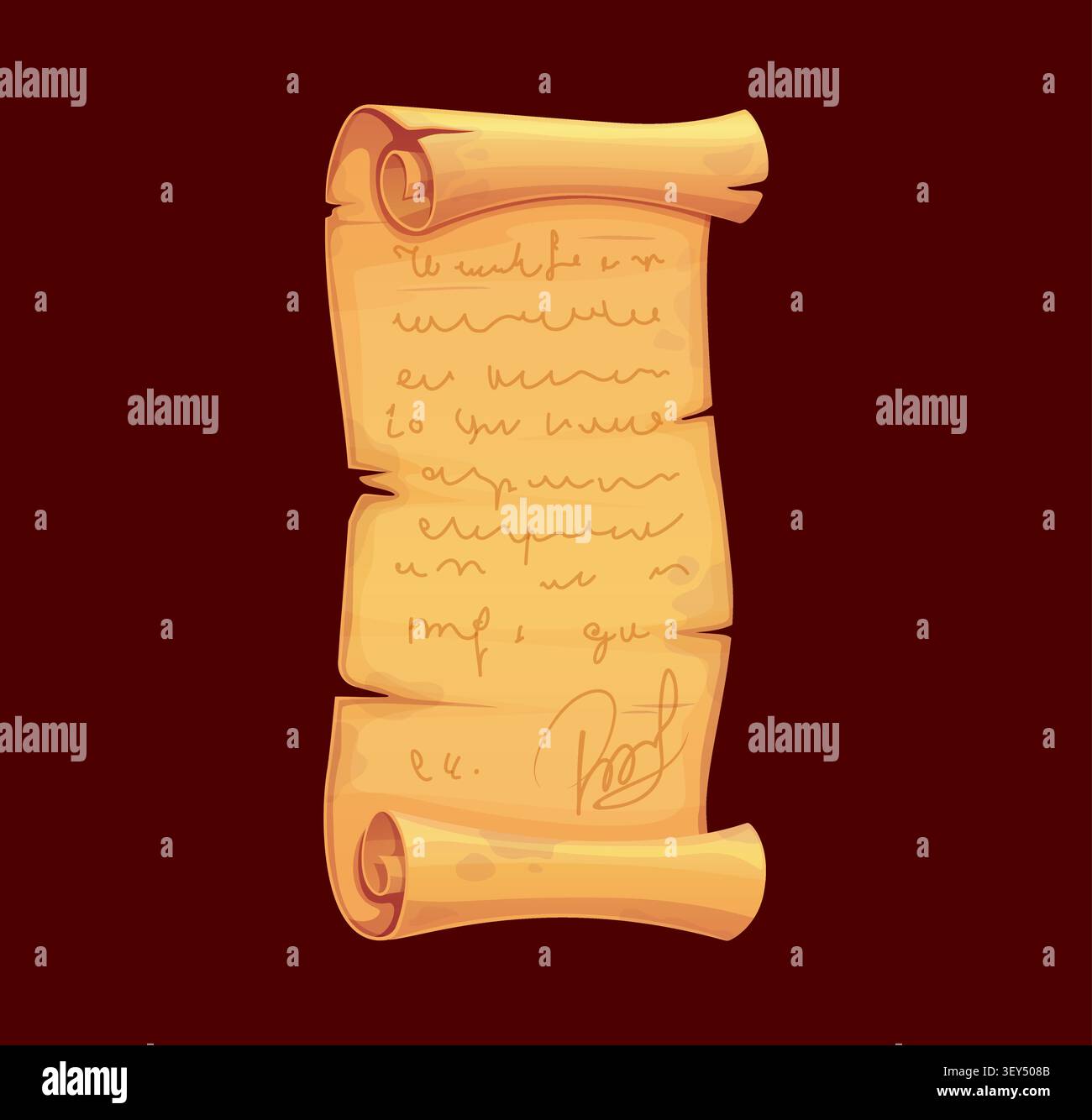 Paper scroll parchment or old antique manuscript Stock Vector
