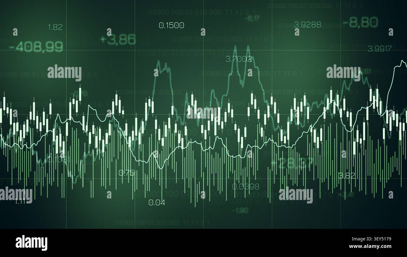 Traders analyze market trends using charts and graphs during trading session Stock Photo
