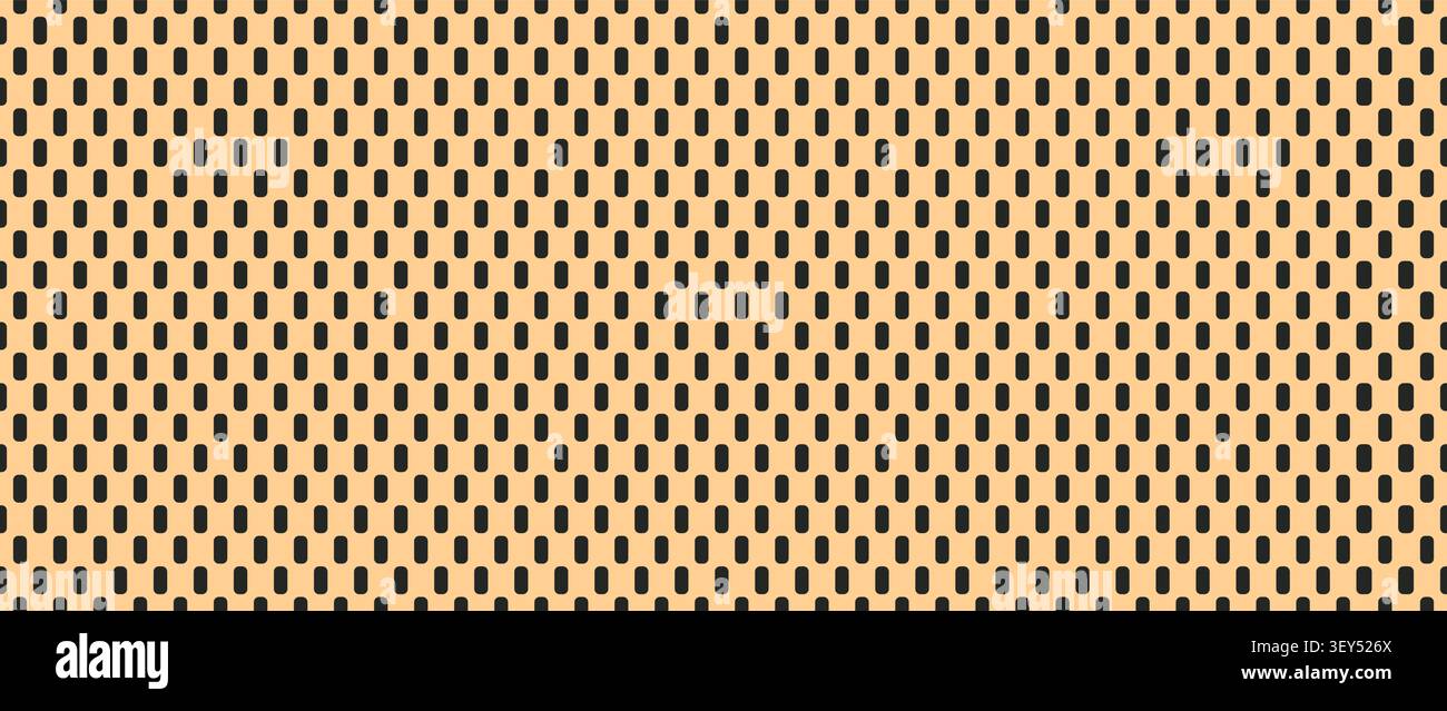 Perforated seamless pattern. Brown sheet with circular holes. Pegboard bg. Minimal dot grid texture Stock Vector