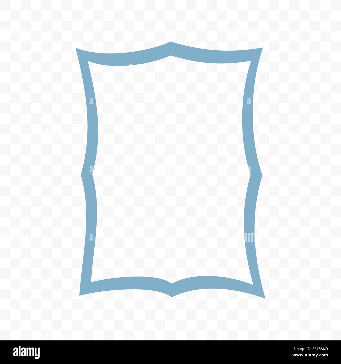 Blue Hand Drawn Scalloped Frame Stock Vector
