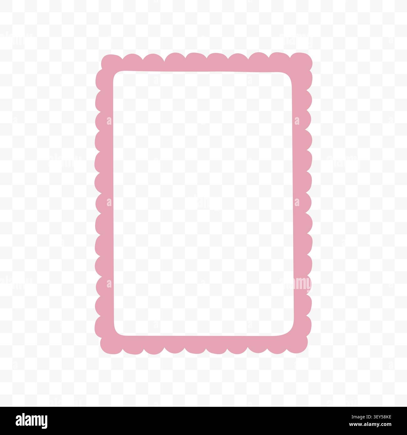 Cute Wavy Pink Doodle Frame Stock Vector