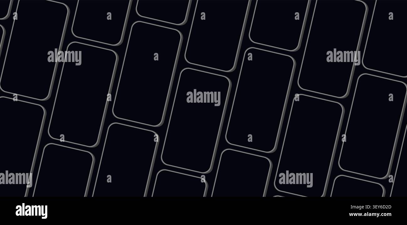 Dark Mobile Phone Screen Mockup Pattern Vector Illustration Stock Vector