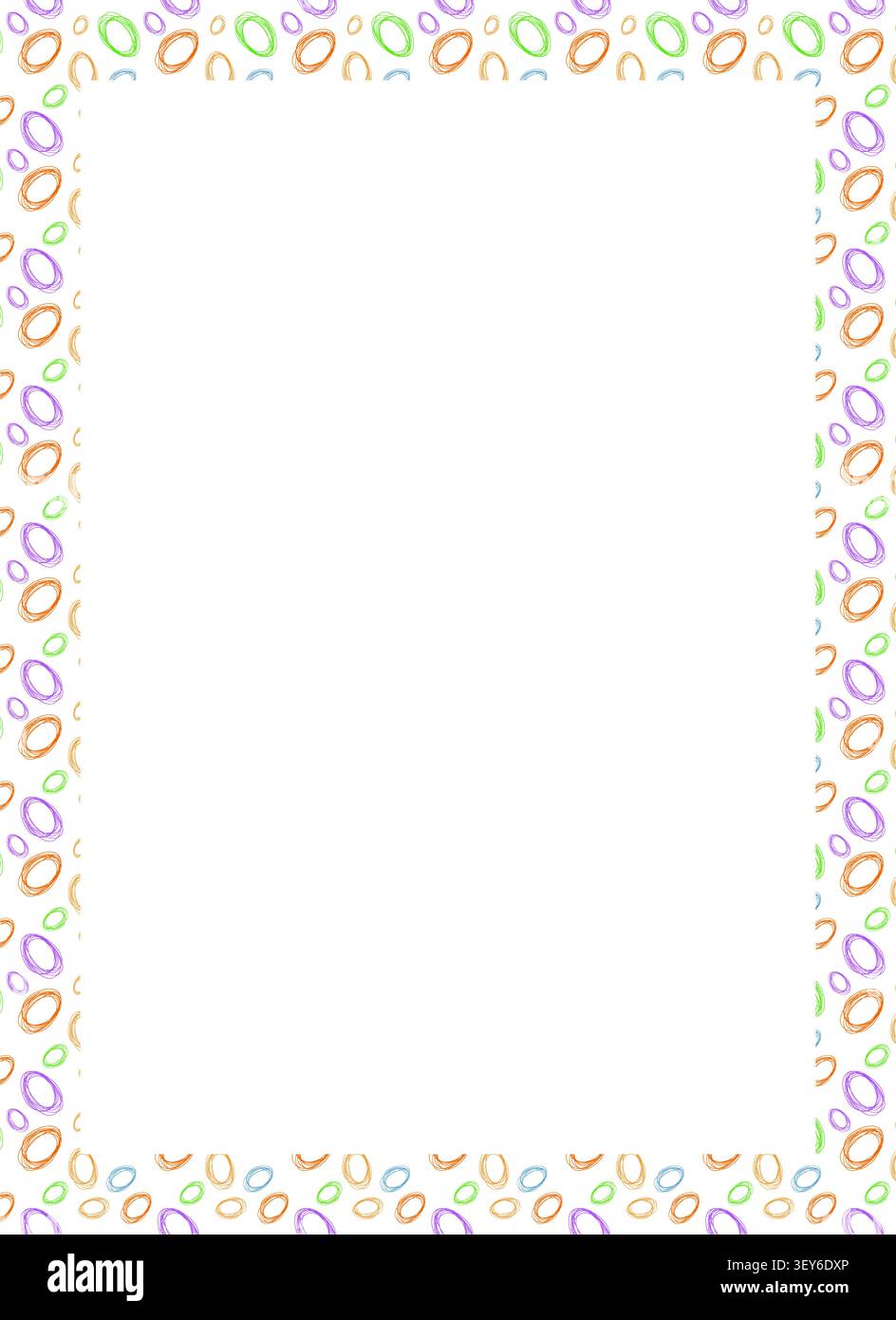 Colorful Oval Doodle Frame Vector Illustration Stock Vector