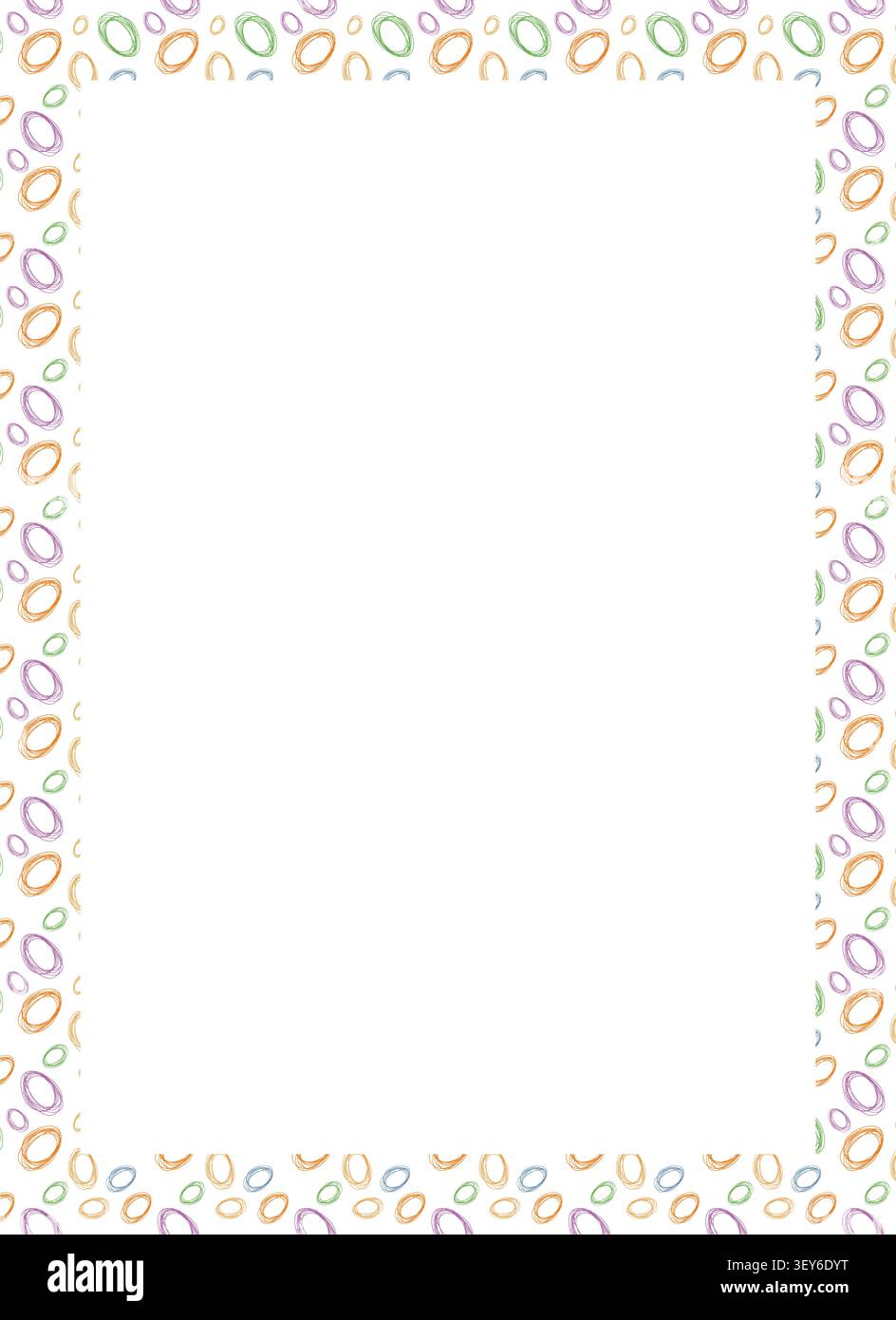 Colorful Oval Doodle Frame Vector Illustration Stock Vector