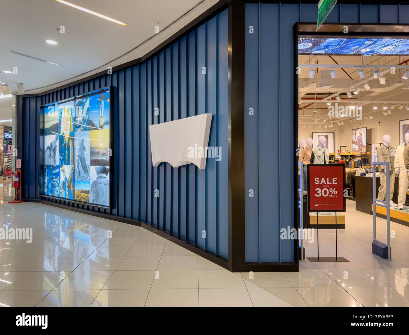 Logo covered at Levi's Store, Real Plaza Salaverry, Jesus Maria District - Lima, Peru - Smartphone Captured Stock Image