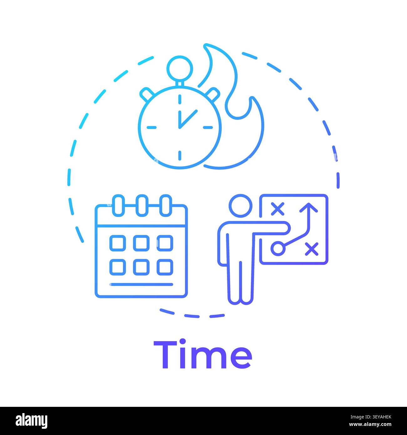 Time blue gradient concept icon Stock Vector