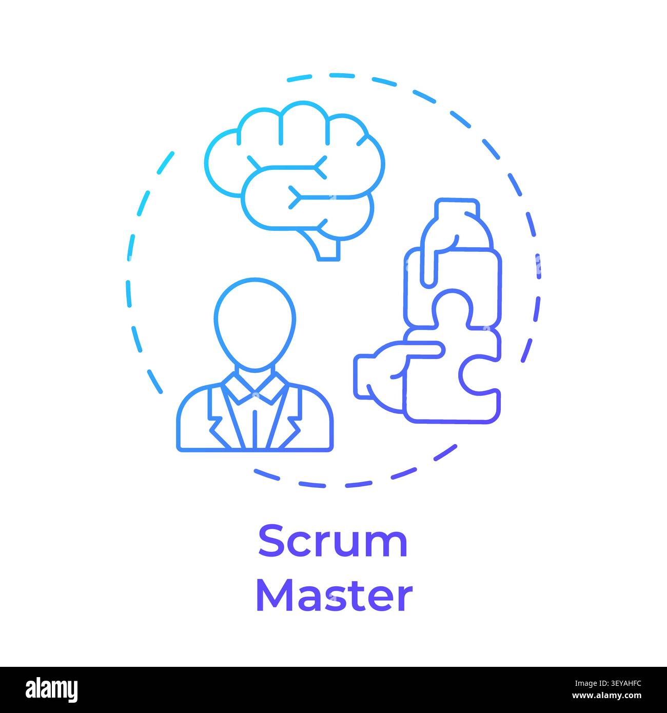 Scrum master blue gradient concept icon Stock Vector