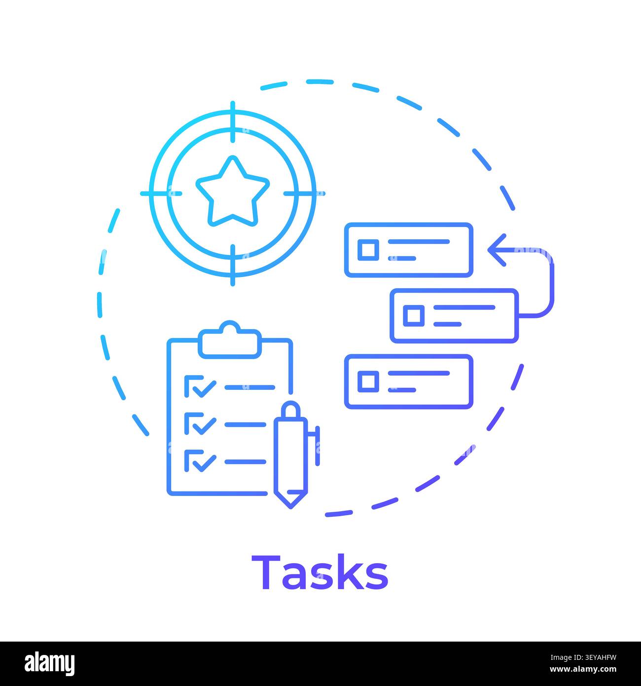 Tasks blue gradient concept icon Stock Vector