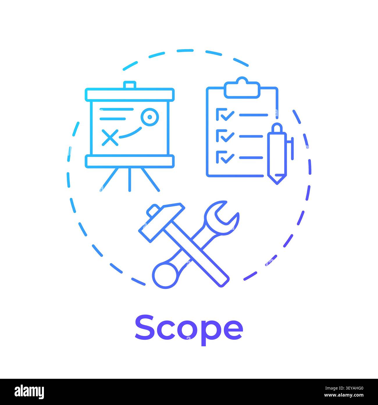 Scope blue gradient concept icon Stock Vector