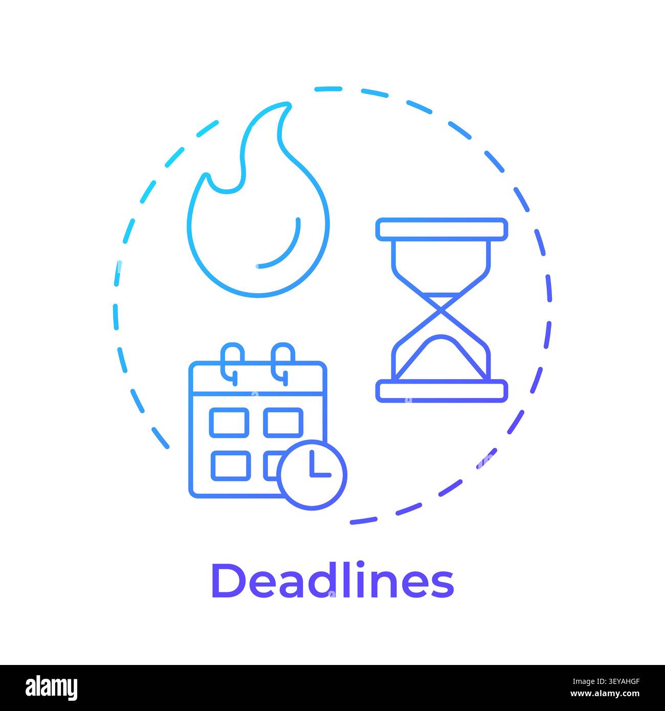 Deadlines blue gradient concept icon Stock Vector