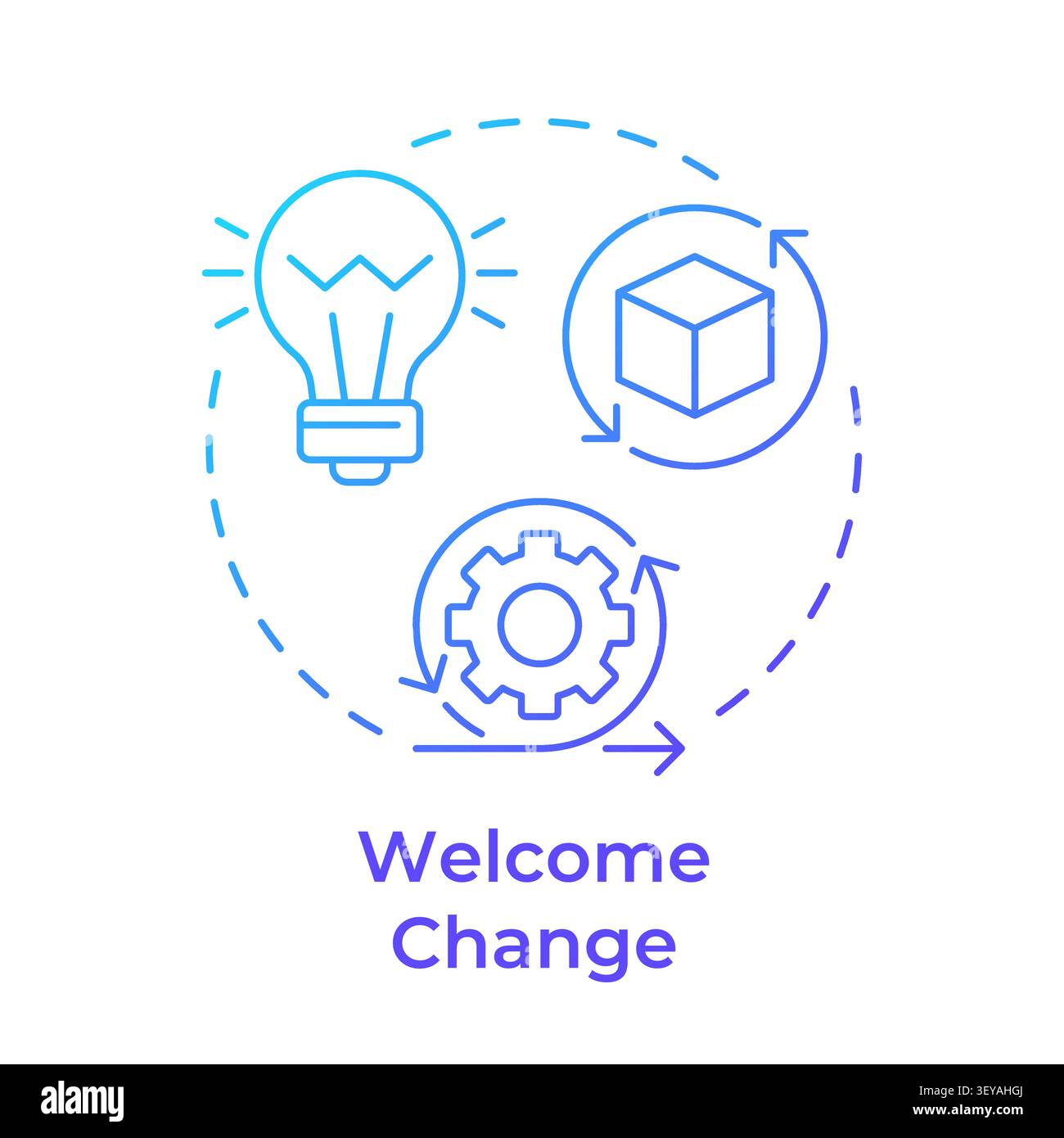 Welcome change blue gradient concept icon Stock Vector