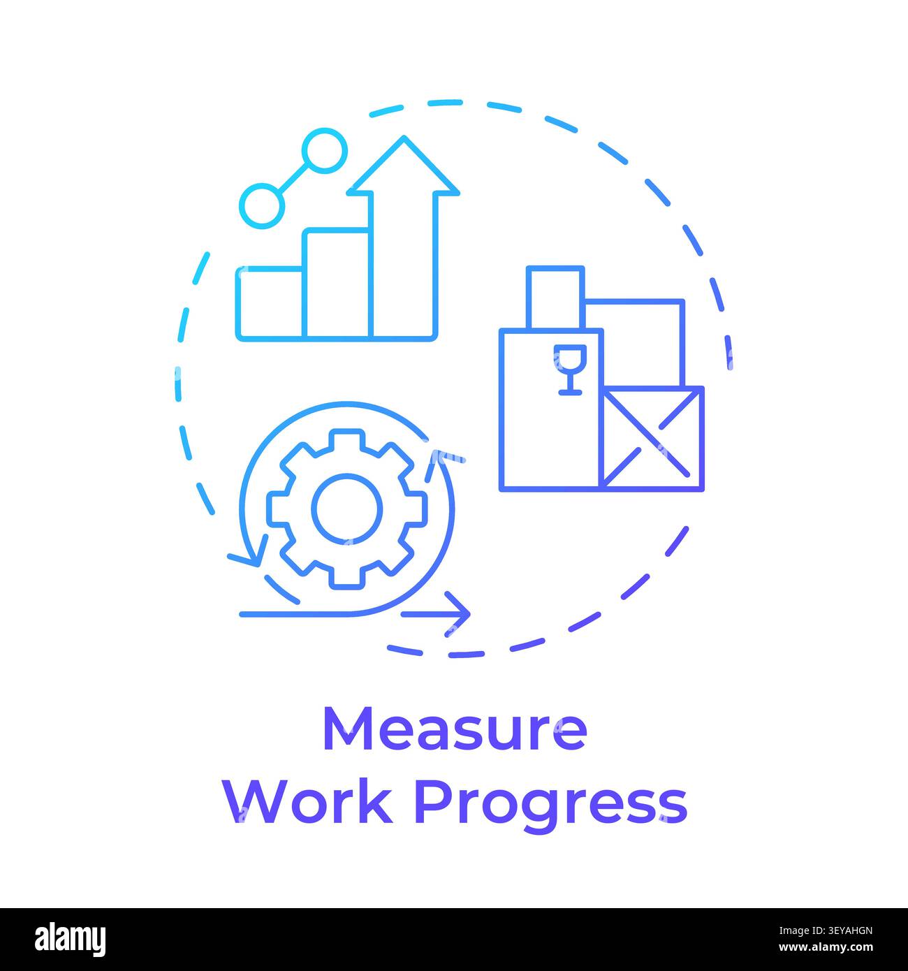 Measure work progress blue gradient concept icon Stock Vector