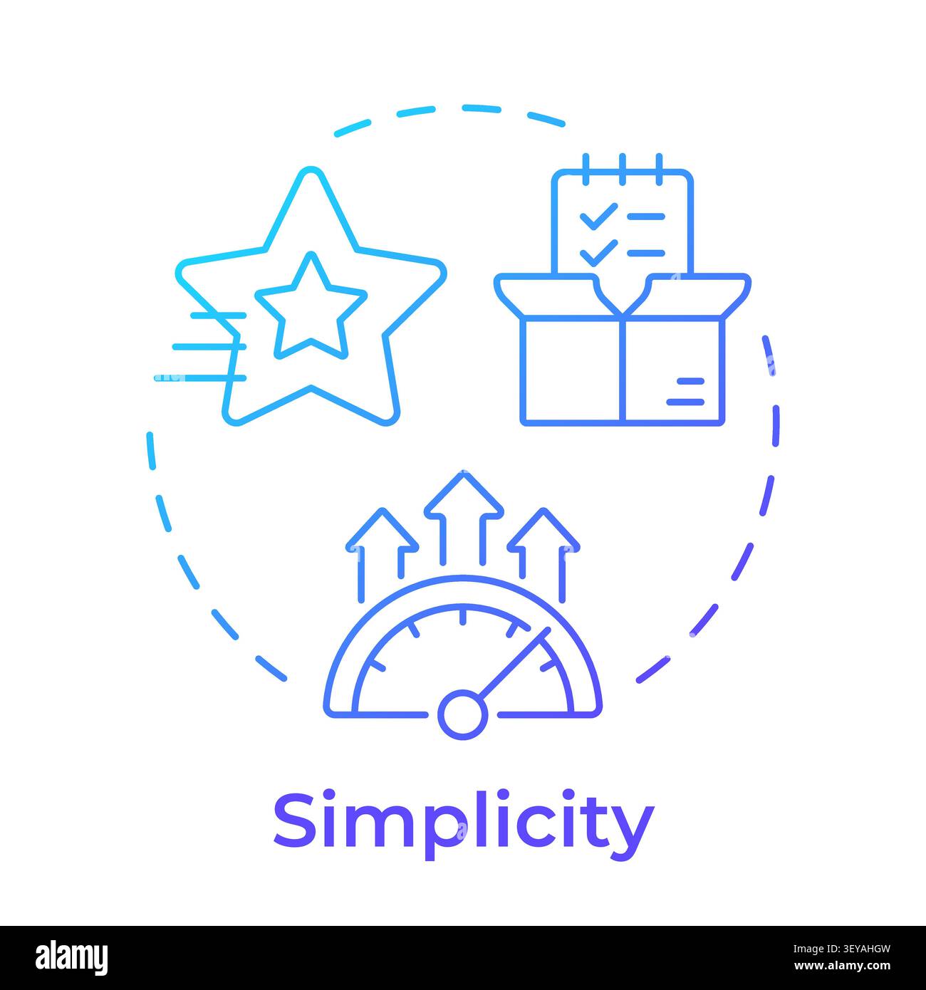 Simplicity blue gradient concept icon Stock Vector