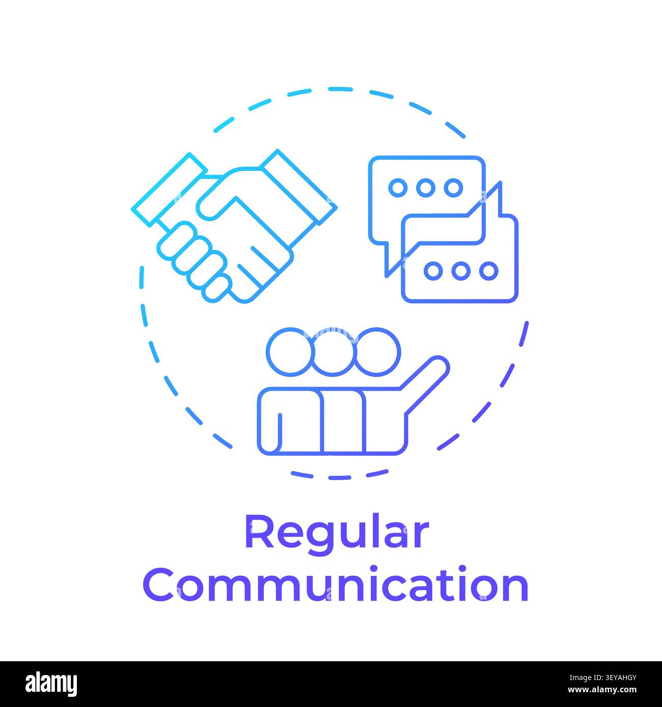 Regular communication blue gradient concept icon Stock Vector