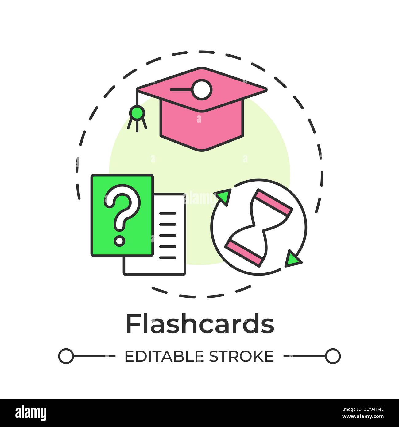 Flashcards multi color concept icon Stock Vector