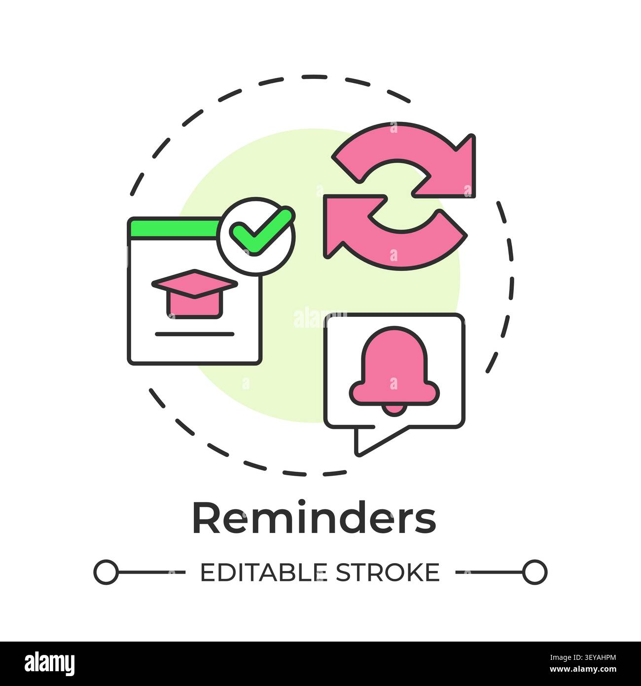 Reminders multi color concept icon Stock Vector