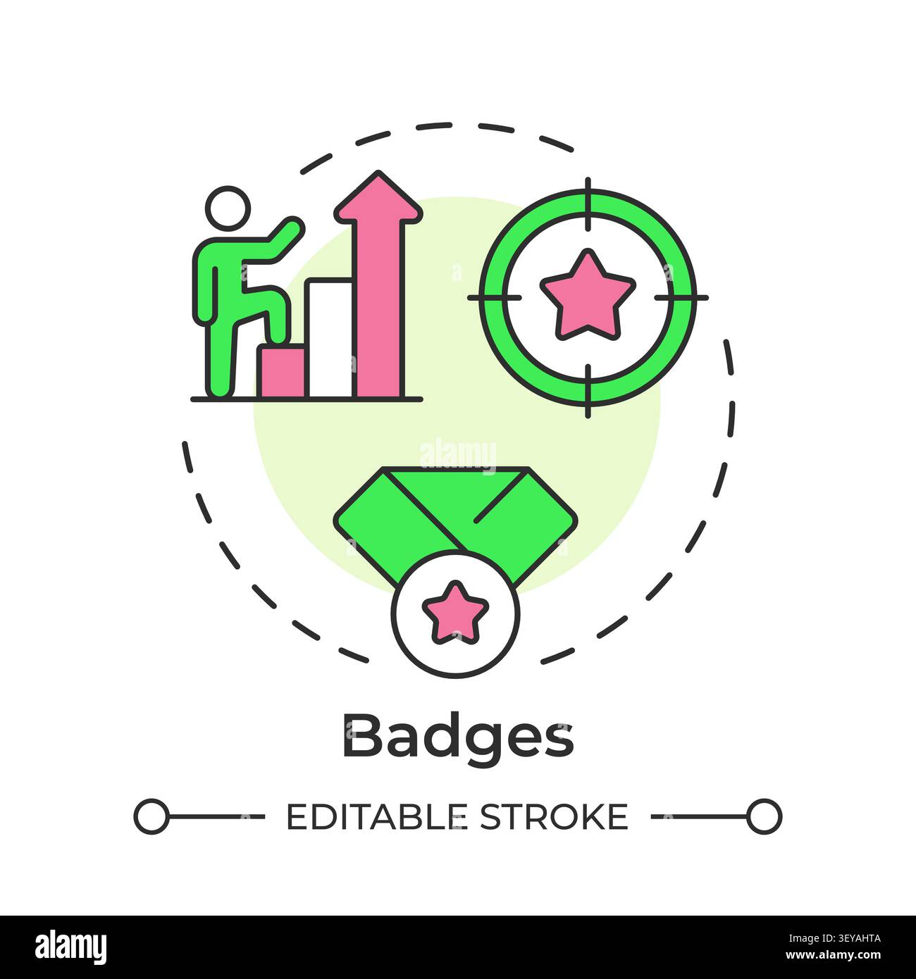 Badges multi color concept icon Stock Vector