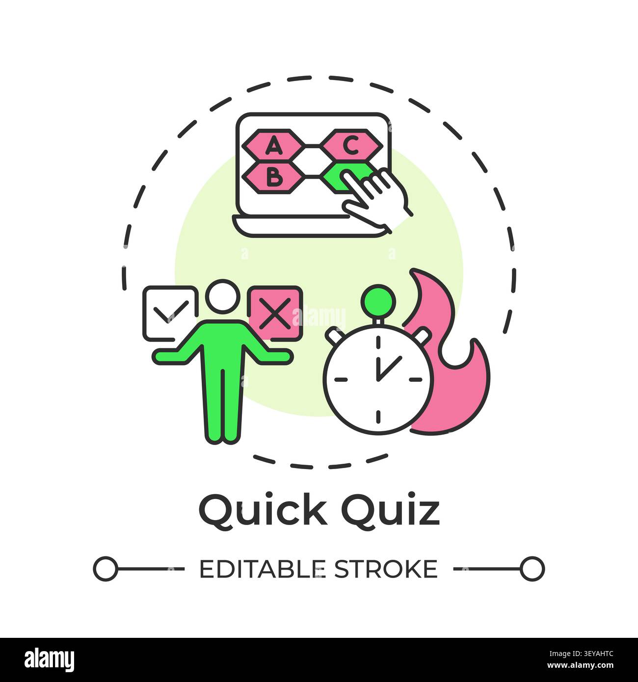 Quick quiz multi color concept icon Stock Vector