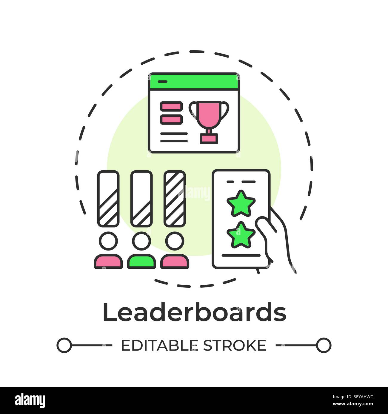 Leaderboards multi color concept icon Stock Vector