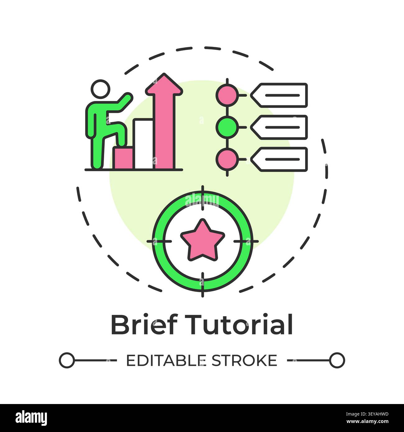 Brief tutorial multi color concept icon Stock Vector