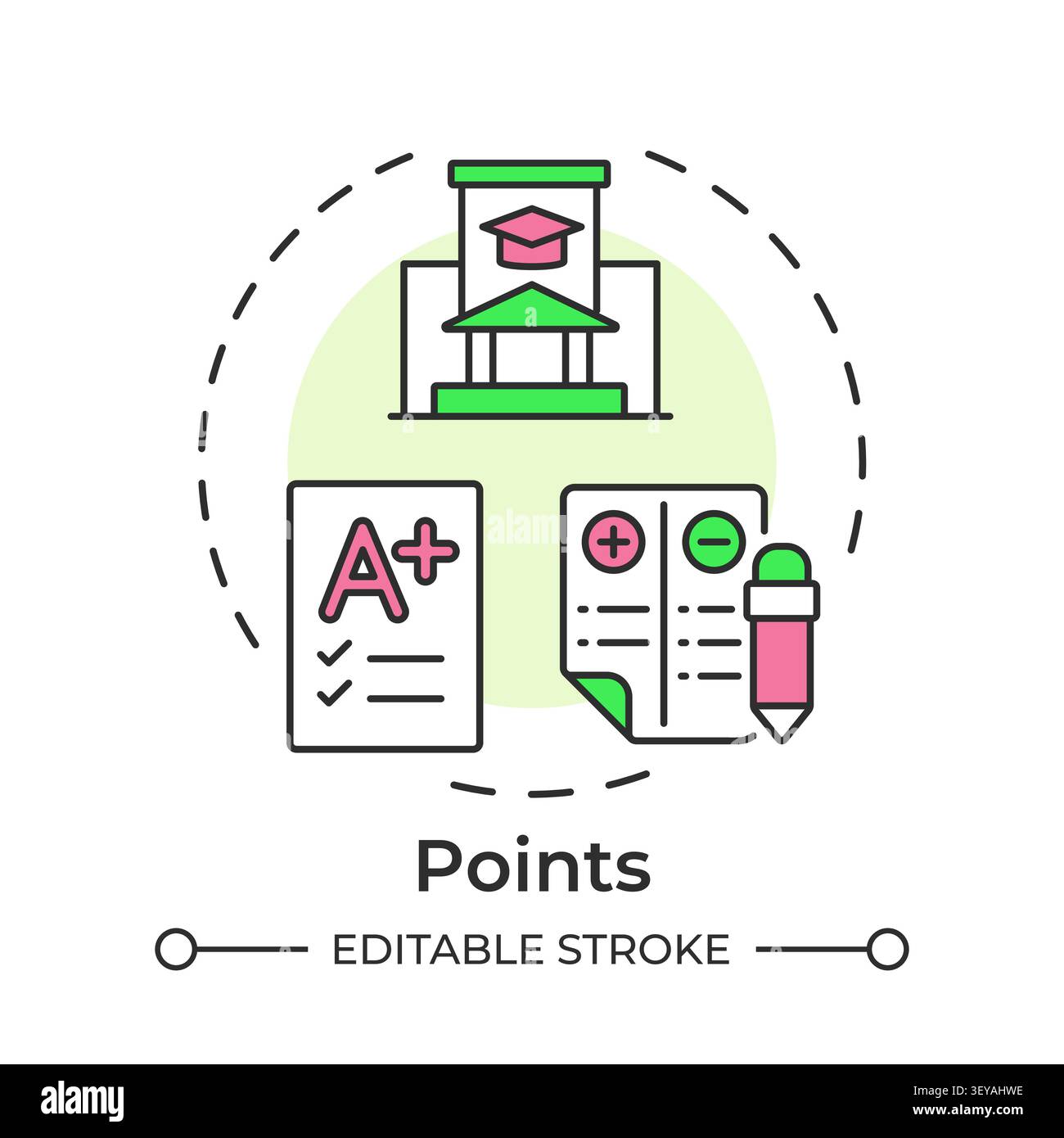 Points multi color concept icon Stock Vector