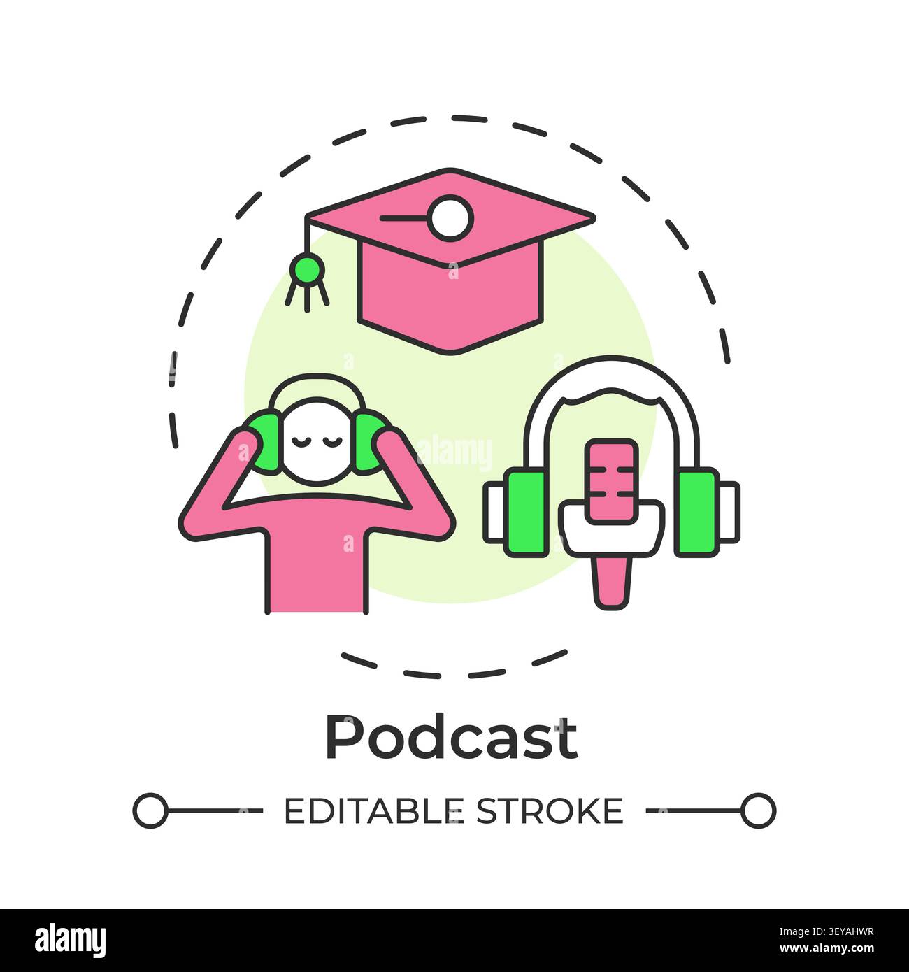 Podcast multi color concept icon Stock Vector