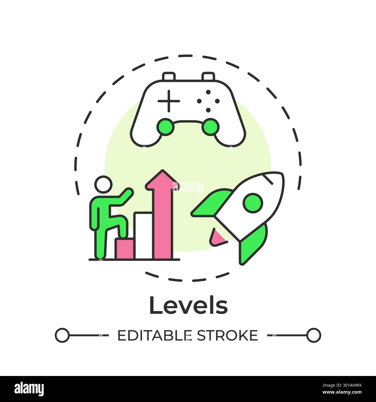 Levels multi color concept icon Stock Vector