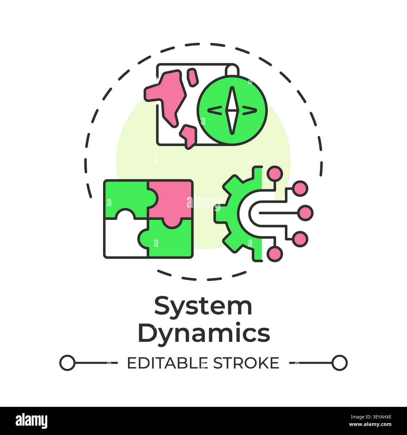 System dynamics multi color concept icon Stock Vector