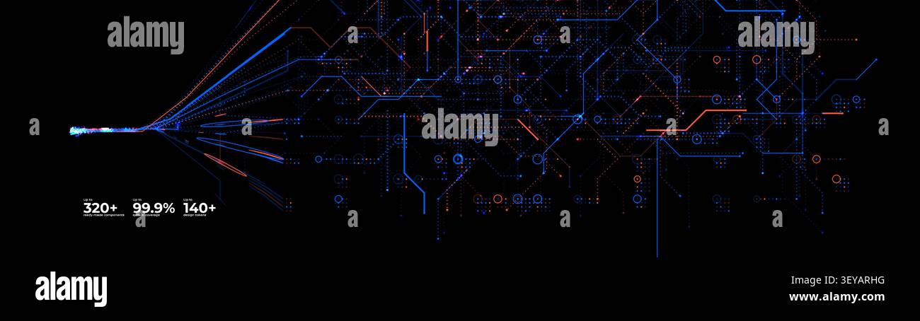AI Data Science Information Network Lines Flow Stream, Digital Transformation Infrastructure Fiber Mesh Pattern Texture Background. Hacker Attack Stock Vector