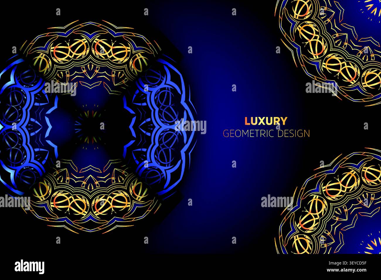 premium navy gold ornamental mandala pattern Stock Vector
