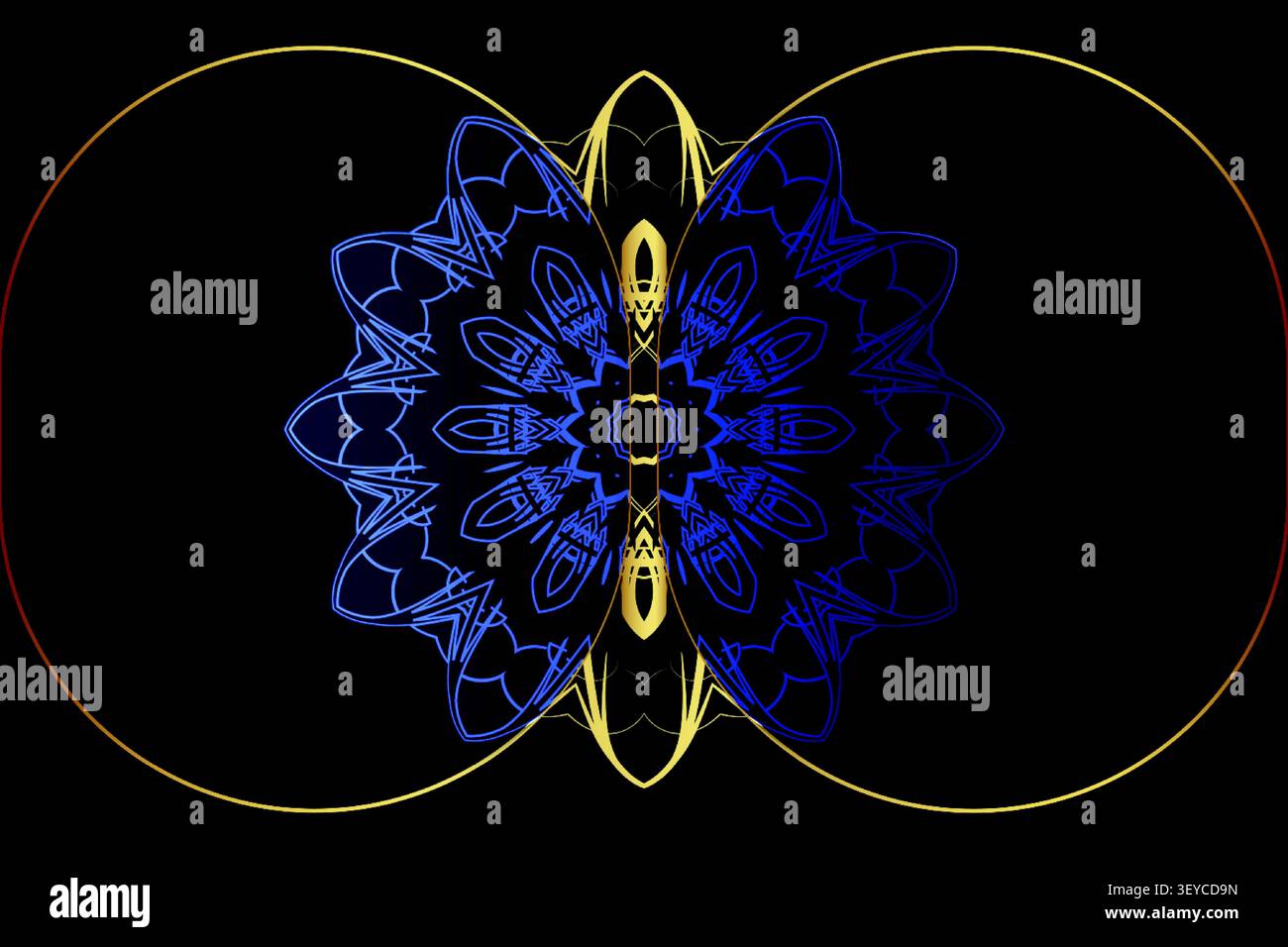 premium blue gold abstract mandala design Stock Vector