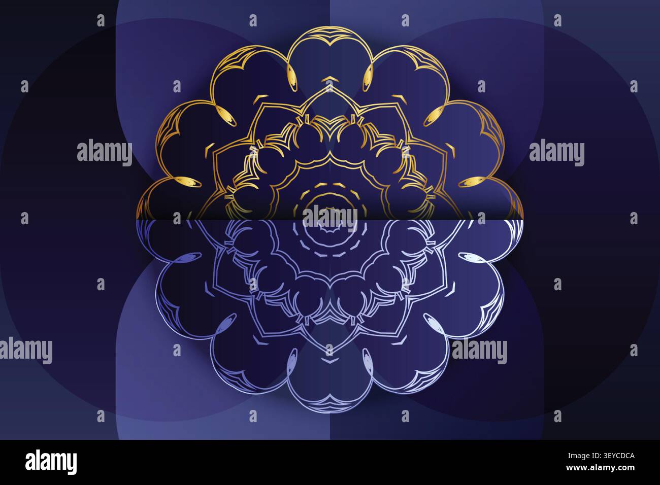 premium decorative gold blue mandala texture Stock Vector