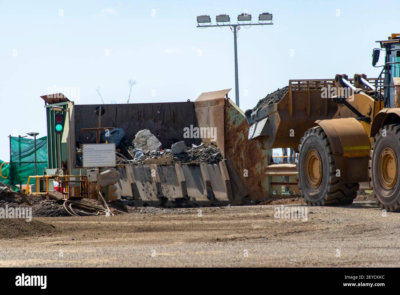 Rock Crushing in Mining Process Plant Stock Photo