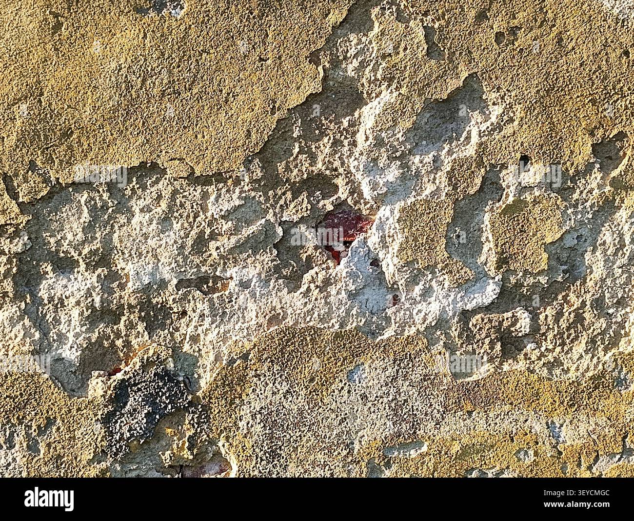 Weathered plaster texture background in grazing light. Stock Photo