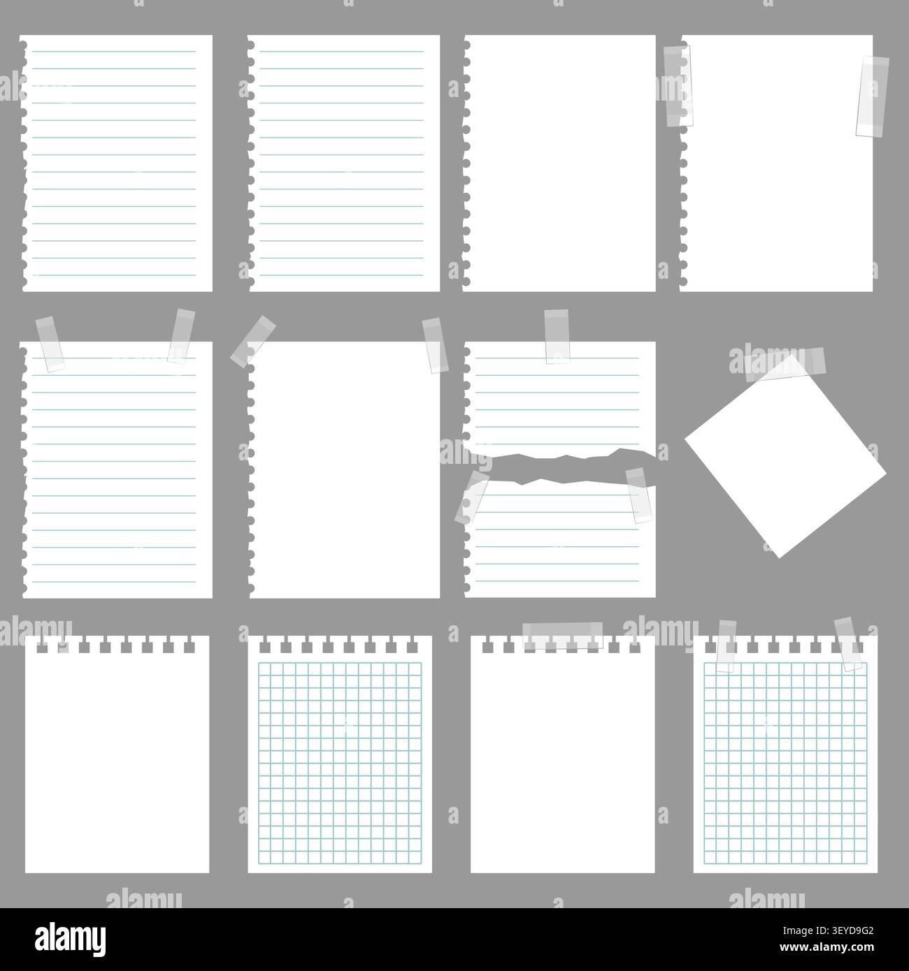 Paper Notepad Sheets and Sticky Notes Stock Vector