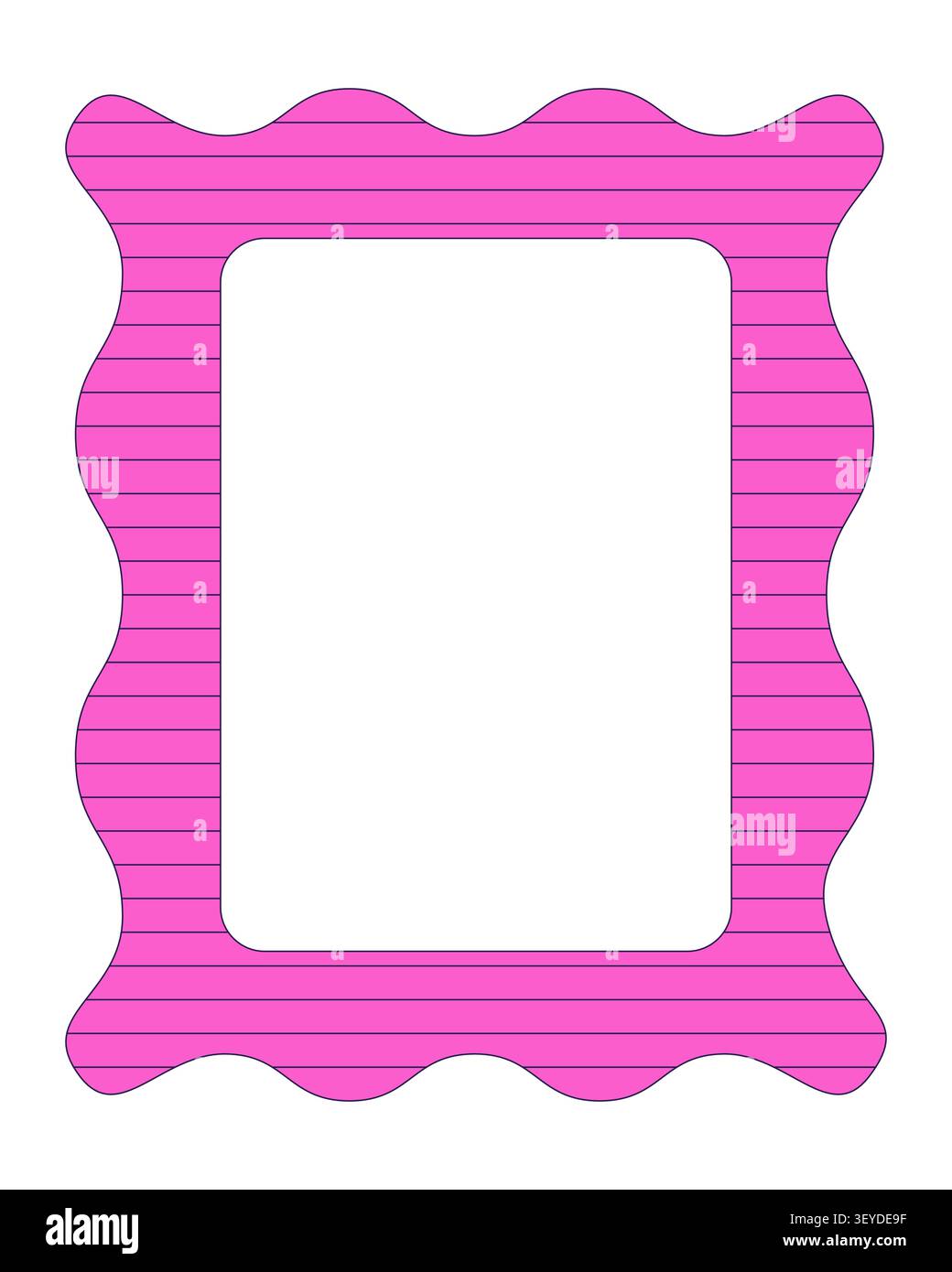 Wavy striped rectangular colorful retro decorative frame Stock Vector